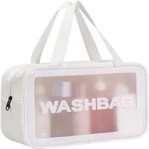 여성용 및 남성용 DAPOWER 여행용 세면도구 가방 핸디 핸들이 있는 매트 반투명 액세서리용 메이크업