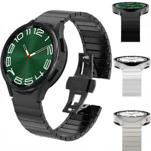 삼성 갤럭시 워치 6 클래식 메탈 스트랩 스테인레스 스틸 팔찌 삼성 워치 5 프로 45mm 밴드 47mm 43mm 7/6