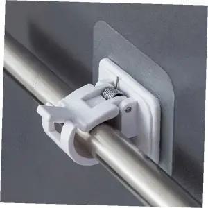 창문 벽면 접착 막대 고정 클립 커튼봉 지지 홀더 창틀 부착 브라켓 거치 장치