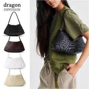 드래곤디퓨전 로잔나 여성 숄더백 8943 드래곤백 위빙백 블랙 다크브라운 화이트 펄