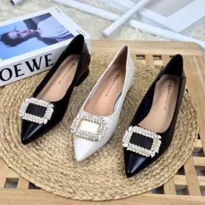 [제이시]제이시 스틸레토 발편한 큐빅 플랫 여자구두 3cm K393