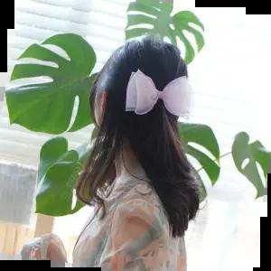 리본머리핀 봄봄 러블리 쉬폰 오간자 리본 머리핀 중형 12COLORS