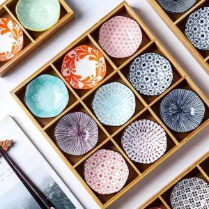 9구 트레이 회접시 일본식 접시 우드 트레이 플래터 격자 나무 접시