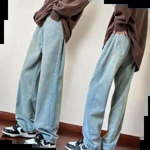 롤업청바지 남성 일자핏 스트릿 패션 감성 통 넓은 신축성