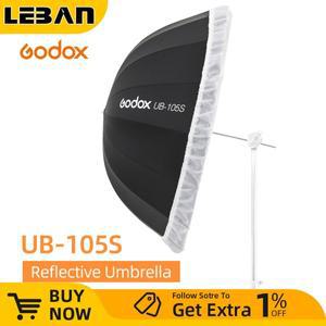Godox UB-105S 포물선 블랙 반사 우산 스튜디오 라이트 실버 디퓨저 천 41 인치