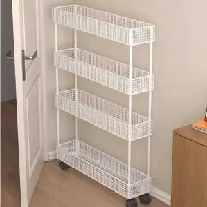 문뒤수납장 좁은 얇은 이동식 공간활용 정리 틈새장