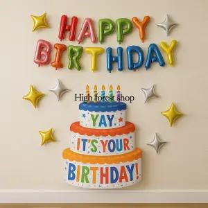 레인보우 파티데코세트 셀프 홈파티용품 생일 기념일 이벤트