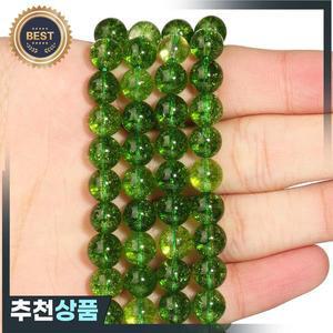 4/6/8/10mm 천연석 페리도트 비즈 감람석 라운드 루즈 스페이서 쥬얼리 만들기 수제 재료 DIY 팔찌 15''