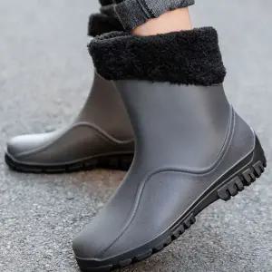 [하프클럽/]남성 기모 탈부착장화 4계절 레인부츠 작업화 방수