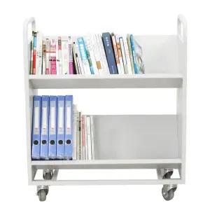 학습 2단 북트롤리저소음 V타입 북웨건 북트럭 책장 북카트