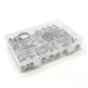 호스 클램프 구색 키트 스테인레스 조정  웜 기어 스크류 밴드 파이프 용 연료 튜브 수도꼭지 패스너 후프