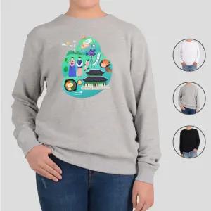 ATOGATO 비빔밥 경복궁 무궁화 KPOP 맞춤 맨투맨 Qem4+8nke