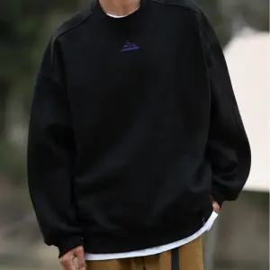 베이직 자수 아웃도어 기모 공용 맨투맨루즈핏티 레이어드룩 셔츠 긴팔 캐주얼 단체 무지 패션셔츠 라운드