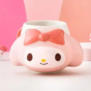 마이멜로디 페이스 입체 머그컵 435ml유아식기 스텐 물컵 아동 양수 빨대 이유