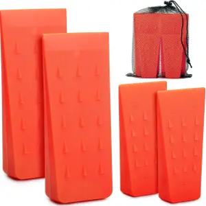 UNCO- 스파이크 4팩 5.5인치 및 8인치 웨지가 있는 나무 껍질 웨지 분할 플라스틱 벌목 도구 장비 나무용