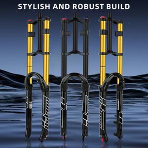 BOLANY 더블 크라운 자전거 에어 포크 27.5 29 인치 MTB 서스펜션 9x100mm 산악 용 퀵 릴리스