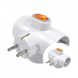 절전형 3구 접지 멀티탭 콘센트 스위치형 T자형 16A 개별 전원 제어 대기 전력 차단용