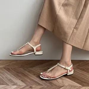 썸머 데일리 라운드 체인 포인트 티스트랩 버클 샌들Y