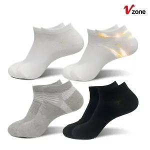 브이존 캐주얼 스니커즈 양말 4켤레