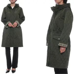 [버버리](마산점) 25FW 여성 퀼팅 후드 롱점퍼 (8110324 SHALE 25F)