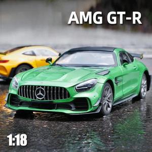 큰크기 1:18 스케일 벤츠 GT R 녹색 악마 슈퍼 자동차 모델 다이캐스트 장난감 차량 어린이 소년 생일 선물