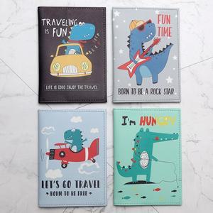 패션 만화 공룡 여권 커버 은행 ID 카드 홀더 액세서리 PU 가죽 케이스