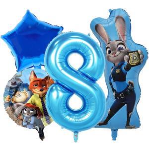 호환상품 Zootopia 생일 풍선 주디 닉 알루미늄 호일 숫자   만화 테마 파티 장식 소품 베이비 샤워 선물