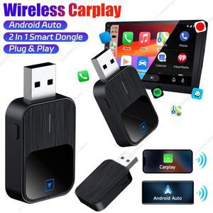 무선 안드로이드 오토 & 카플레이 2 in 1 동글 블루투스 호환 와이파이 플러그 앤 OEM 차량용