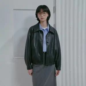 [LAP](대전신세계)박시 카라 페이크레더 점퍼 AS1LZ260