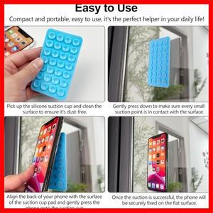 스티커/양면 흡착컵 접착 실리콘 패드 브래킷 다기능 고무 내구성 있는 휴대폰 거치대