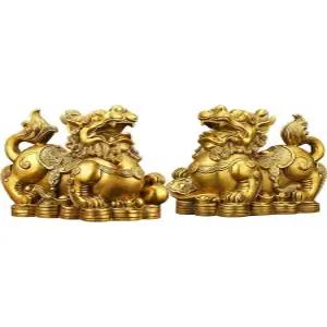 비휴 조각상 장식품 재물운 사업운 피슈 황동 중국