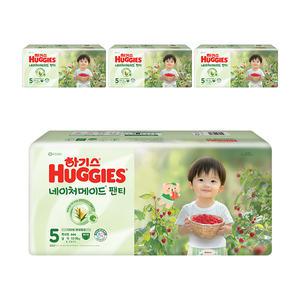 하기스 NEW 네이처메이드 팬티형 기저귀, 5단계 남아용 44매, 4팩, 1개(176매)