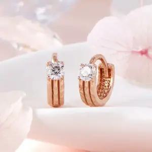 [비앤비골드] 18K 미니 큐빅볼 다이아컷팅 원터치 귀걸이 한쌍 PNE42417