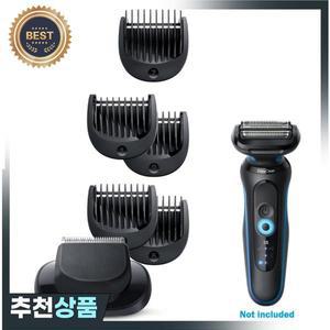이지클릭 수염 트리머 + 브라운 뉴 제너레이션 시리즈 5 6 7 전기 면도기용 빗 부착물 5개
