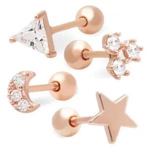 14K 금침 큐빅 별 달 십자가 기본 바 피어싱