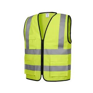 형광 조끼 신호수 천 노랑 반사 작업용/도로/통제/유도/차량/관리/주차장/산업용/공업/위험/대비/식별/복