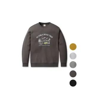 [롯데백화점]알래스카 남성) 기모없는 더블니트 빅그래픽 맨투맨 티셔츠-PAF4TR1890