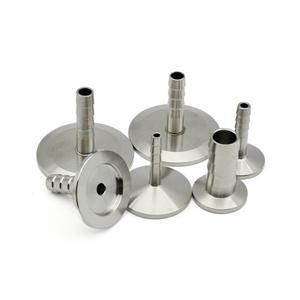 KF16 KF25 KF40 SUS304 스테인레스 스틸 위생 진공 호스 바브 조인트 플랜지 어댑터 트라이 클램프 파이프