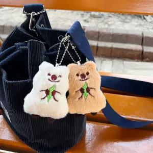 나뭇잎 쿼카 인형 키링 열쇠고리 귀여운 가꾸 백꾸