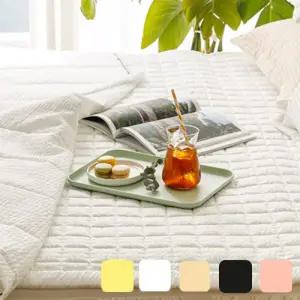 샤를 냉감 시어서커 침대패드 Q 크림레몬 단품