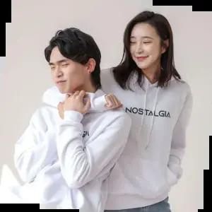 오버핏후드티 국내생산 노스텔지어 남녀공용 오버핏 후드티셔츠