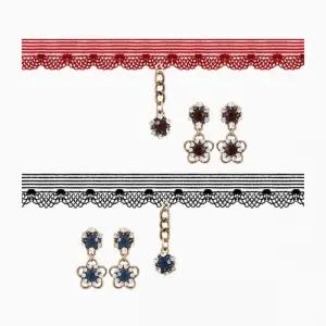 하모니아 엔틱 플라워 초커 세트