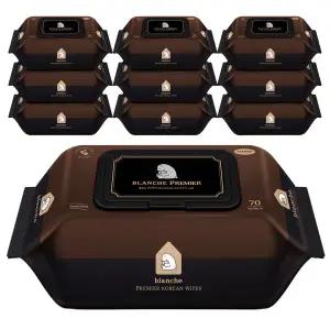 블랑슈 프리미어 아기물티슈 캡형 70매 10팩