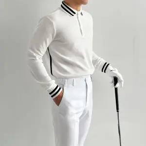 [하프클럽/엘투엘골프]긴팔 남성골프티셔츠 남자골프상의 봄 가을 골프웨어 남자두줄카라티