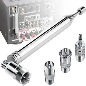 FM 라디오 안테나 ANCable 실내 커넥터테이블탑 수신기 텔레스코픽 AV 하이파이 시스템용 F 남성 포함 타입