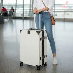 여행용 캐리어 24인치 28인치 대형 알루미늄 PC 폴리카보네이트 가성비 대용량 화물용 수화물 하드 유럽