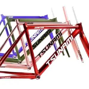 쓰나미 픽시 자전거 프레임 레드와인 입문용 완차