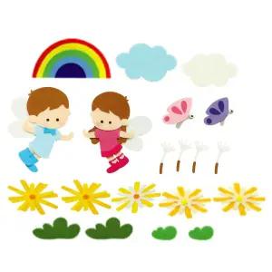 환경꾸미기세트 숲속의요정 봄 환경판 펠트 소품 숲속의요정 환경꾸미기