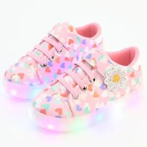 꽃하트 플라워 여아 남아 키즈 주니어 라이팅 유아동 LED 운동화