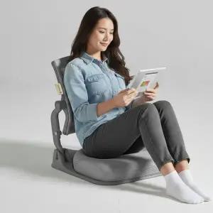 [퍼백]브리즈백 PB-1503 쿠션 등받이 접이식 메쉬 좌식의자 (그레이 프레임)